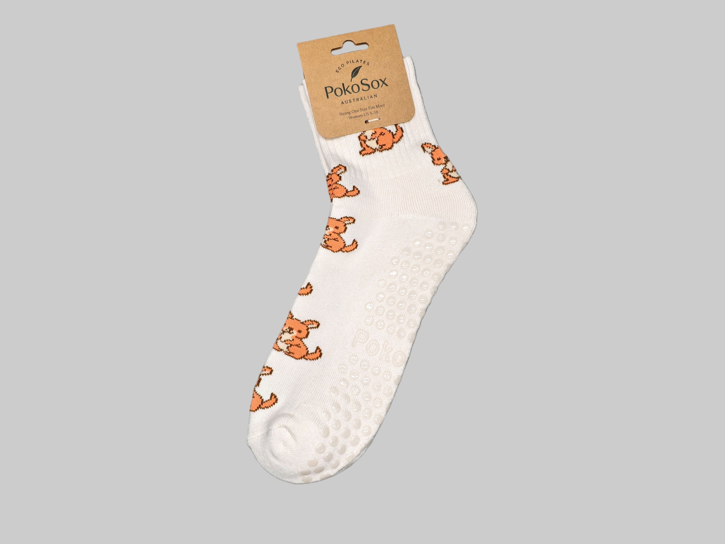 Off-White Grip Socks with Kangaroo Pattern